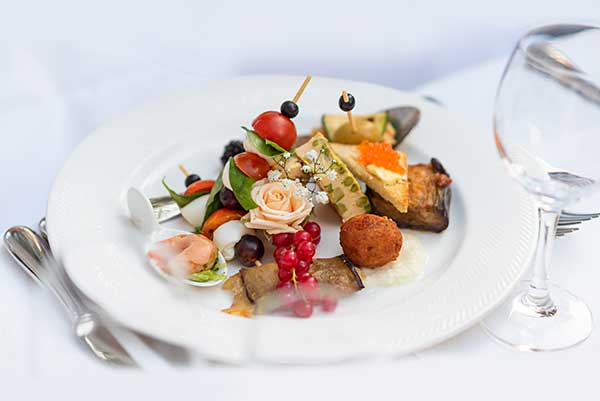 gourmet meal presented at dinner seminar about retirement planning considerations